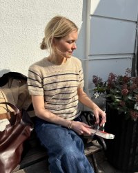 stickbeskrivning tröja korta ärmar petite knit ida tee