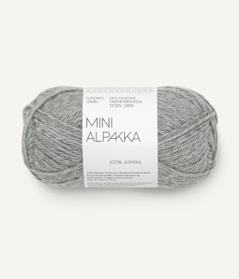 Zoom bild av grå melerad alpacka garn sandnes