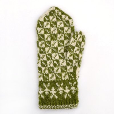 Zoom bild av vantmönster byrum ullcentrum