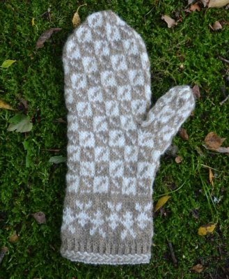 Zoom bild av vantmönster byrum ullcentrum