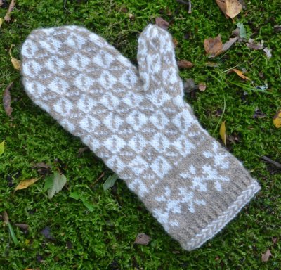 Zoom bild av vantmönster byrum ullcentrum