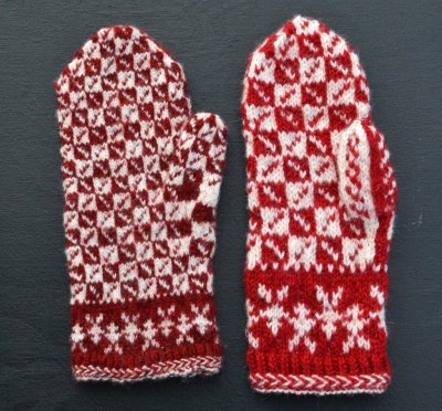 Zoom bild av vantmönster byrum ullcentrum