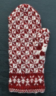 Zoom bild av vantmönster byrum ullcentrum