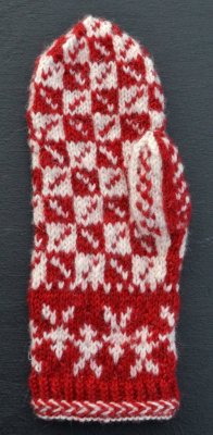 Zoom bild av vantmönster byrum ullcentrum