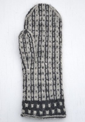 Zoom bild av vantmönster alby 2-tråd ullcentrum