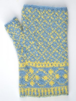 Zoom bild av stickbeskrivning träby halvvante ullcentrum