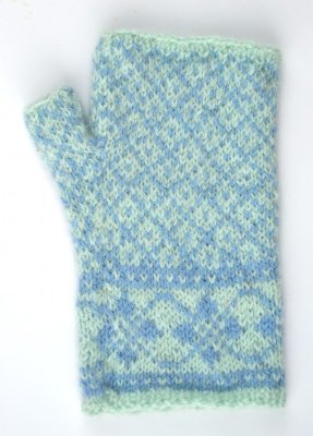 Zoom bild av stickbeskrivning träby halvvante ullcentrum