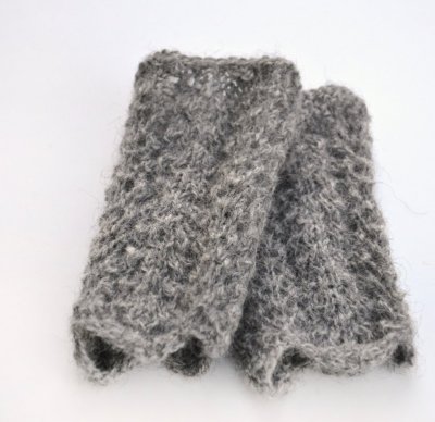 Zoom bild av stickbeskrivning pulsvärmare handledsvärmare