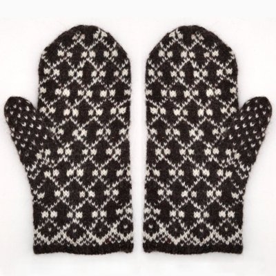 Zoom bild av stickbeskrivning vante herrgård ullcentrum