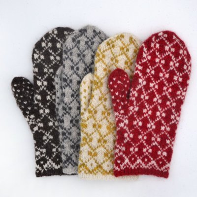 Zoom bild av stickbeskrivning vante herrgård ullcentrum