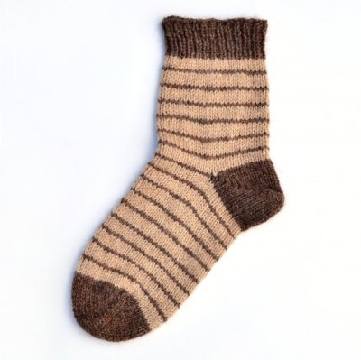 Zoom bild av stickbeskrivning tåupp sockor ullcentrum