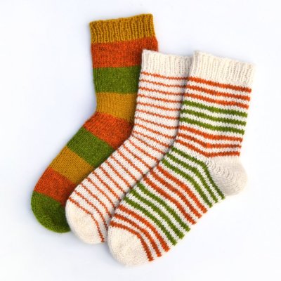 Zoom bild av stickbeskrivning tåupp sockor ullcentrum