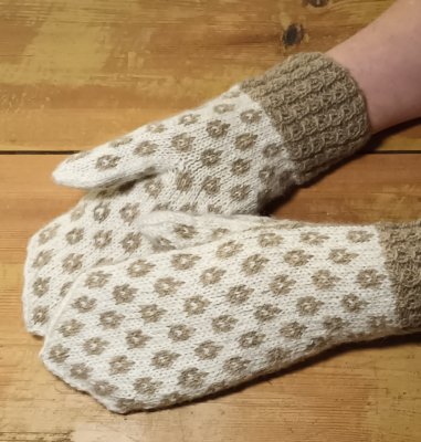 Zoom bild av Mönsterkit vante Harspår Garnkatten