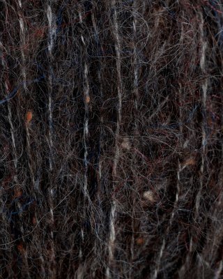 Zoom bild av rauma alpakka lin tweed mörkbrun