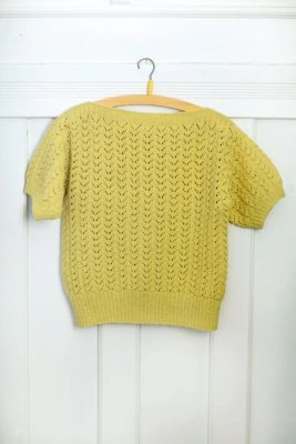 Zoom bild av Rauma mönster finull kortärmad tröja 241R