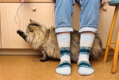 Zoom bild av mönster garn gammelserie rauma stickning