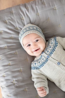 Zoom bild av Mönster barn mössa baby rauma garn