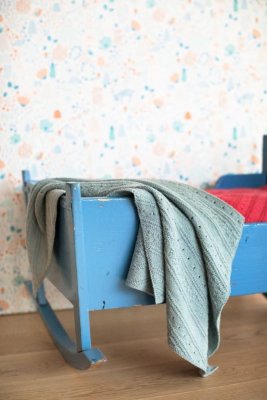 Zoom bild av mönster babyfilt rauma merinoull babygarn