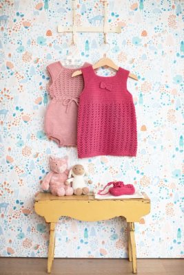 Zoom bild av mönster babydress rauma merinoull babygarn