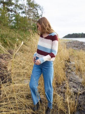 Zoom bild av mönster rauma alpaca silk tröja nuvell