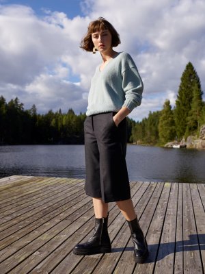 Zoom bild av stickmönster tröja rauma inca alpacka