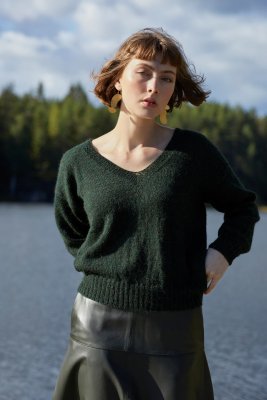 Zoom bild av stickmönster tröja rauma inca alpacka