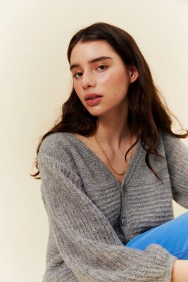 Zoom bild av mönster rauma alpaca silk tröja vita