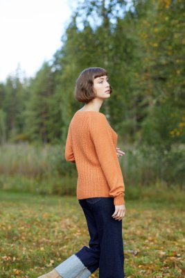 Zoom bild av stickbeskrivning kofta rauma inca alpacka