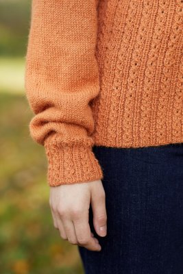 Zoom bild av stickbeskrivning kofta rauma inca alpacka