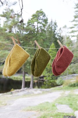 Zoom bild av mönster rauma tofflor stickning ullgarn