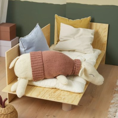 Zoom bild av mönster stora får rauma vams stickning garn