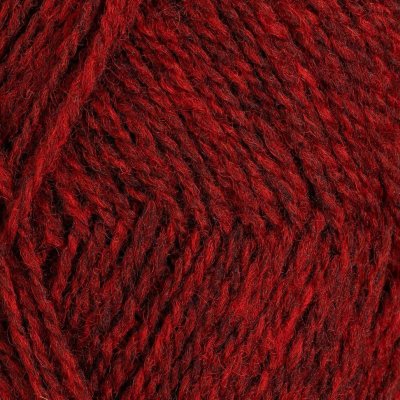 Zoom bild av finull rauma röd mörkmelerad mörkmelert