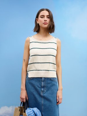 Zoom bild av rauma mönster petunia top linne 413-7