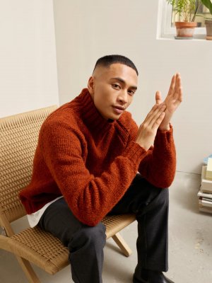 Zoom bild av mönster tröja herr rauma vams garn