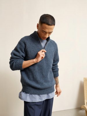 Zoom bild av mönster tröja herr rauma vams garn