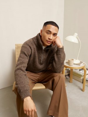 Zoom bild av mönster tröja herr rauma vams garn