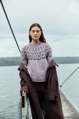 Zoom bild av mönsterhäfte vams rauma garn stickning