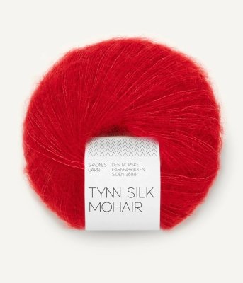 Zoom bild av tynn silk mohair true red sandnes 4219