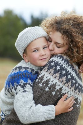 Zoom bild av mönster barntröja vams rauma stickning