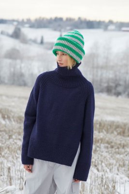 Zoom bild av mönster rauma fivel 425-6 mössa vantar ullgarn