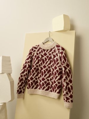 Zoom bild av mönsterhäfte rauma finull alpacka silk