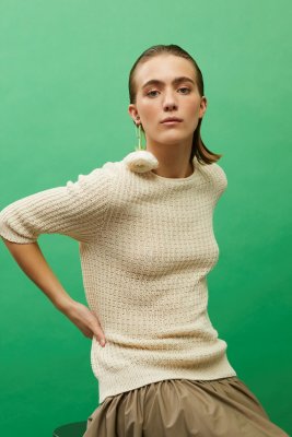 Zoom bild av rauma mönster pandora bomullsgarn Lilja