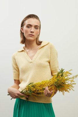 Zoom bild av rauma mönster pandora bomullsgarn viola