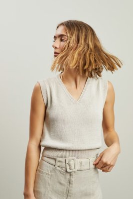 Zoom bild av mönster top bomull rauma pandora