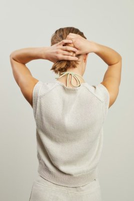 Zoom bild av mönster top bomull rauma pandora