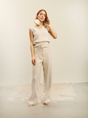 Zoom bild av mönster top bomull rauma pandora