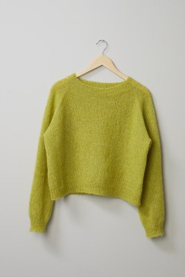 Zoom bild av mönster alpacka lin gaya sommar tröja