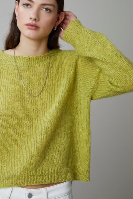 Zoom bild av mönster alpacka lin gaya sommar tröja