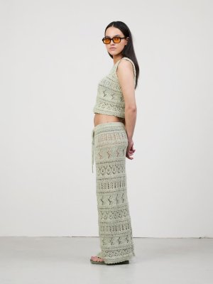 Zoom bild av stickbeskrivning kjol bomullsgarn pandora