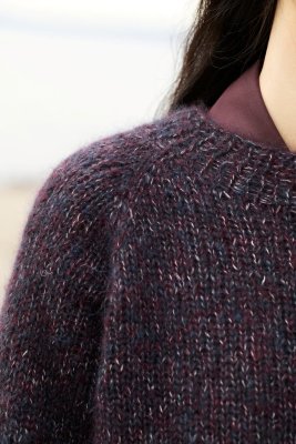 Zoom bild av stickbeskrivningar heia hösttröja alpakka lin